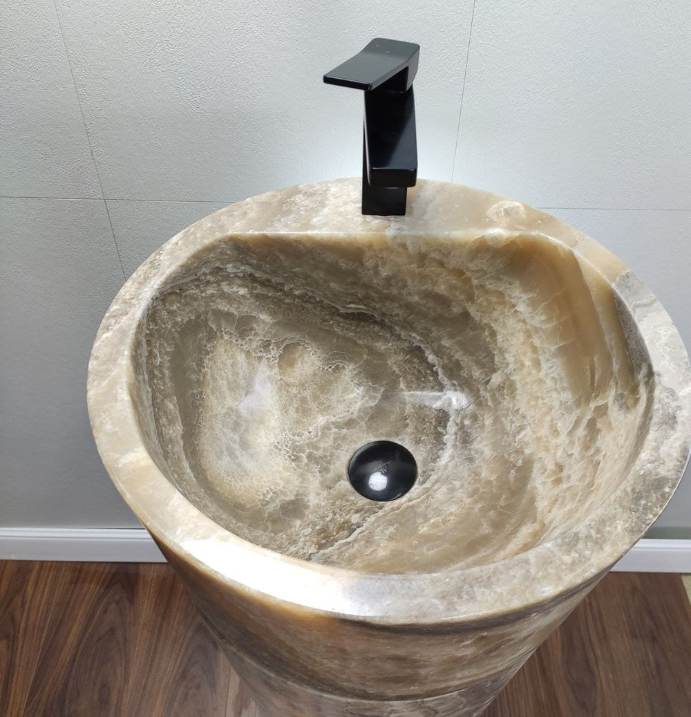 Раковина напольная из оникса Grey ON-01365 (45*45*90 см)