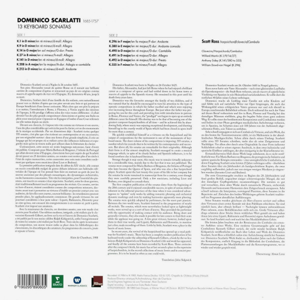 Scott Ross / Domenico Scarlatti: 13 Keyboard Sonatas (LP)