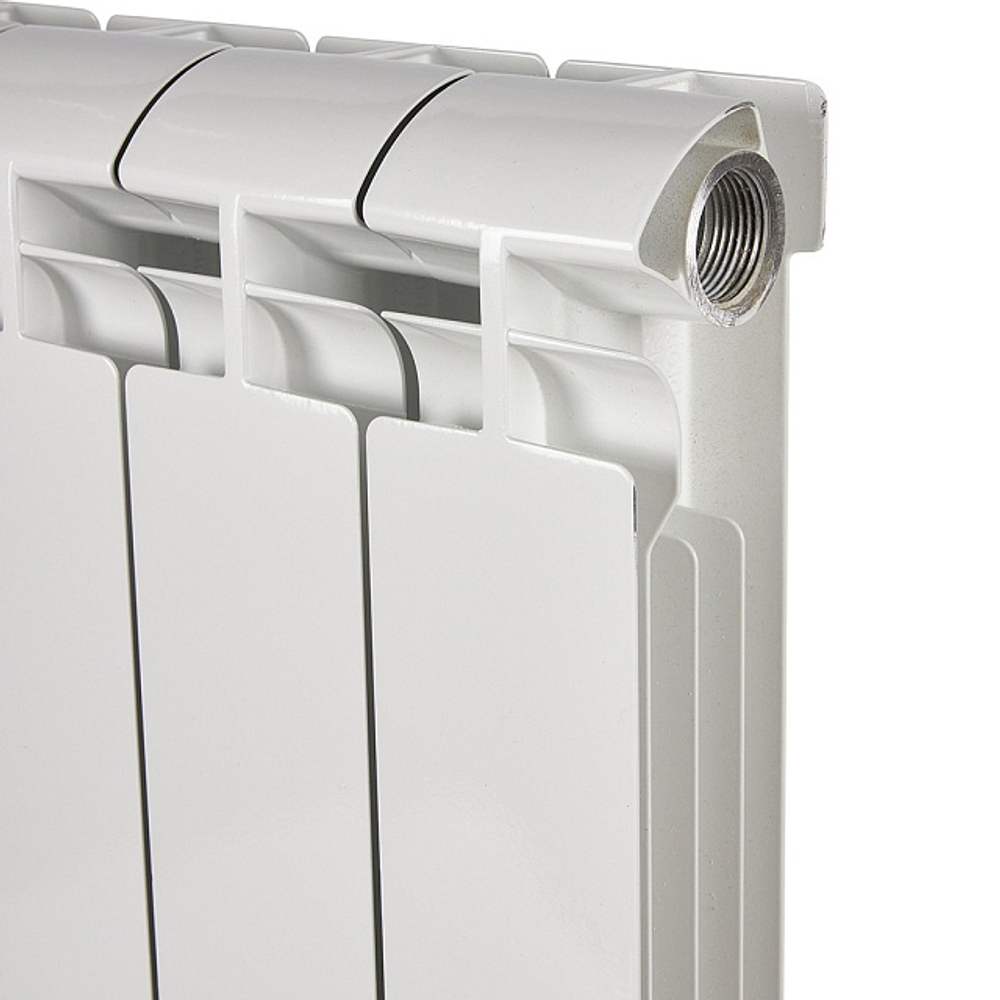 Радиатор алюминиевый STOUT Alpha 500 - 4 секции (подключение боковое, цвет белый)