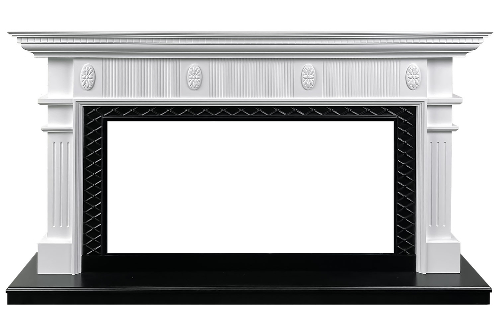 Каминокомплект Carlyle - Белый с черным с очагом Vision 42 LED