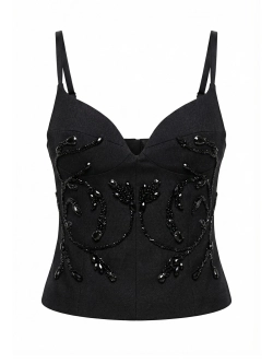 Топ-корсет GLITTER, черный