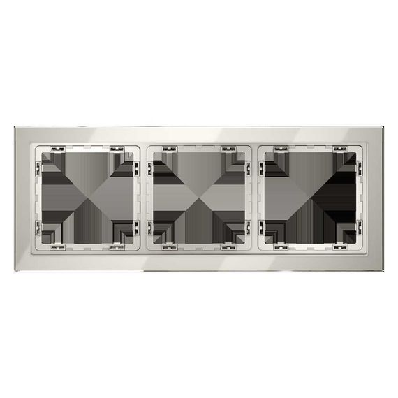 Рамка стеклянная Voltum S70 на 3 поста, (кашемир, стекло) VLS110303