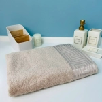 Полотенце махровое 70*140см «POSEIDON» цвет бежевая дымка 09012 плотность 420гр/м2 с петелькой-подвесом