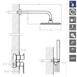 Встраиваемый смеситель для душа с тропическим и ручным душем NEW FLY K5715021