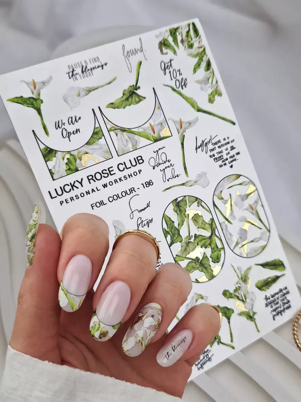 Lucky Rose Слайдеры наклейки для ногтей Foil 186