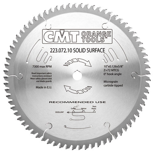 Диск по искусственному камню и пластику СМТ 250x30x3,2/2,5 0° MTCG Z=72 223.072.10M