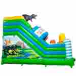 Детский надувной батут-горка «Динолэнд» с прямым скатом 6*5*6 м