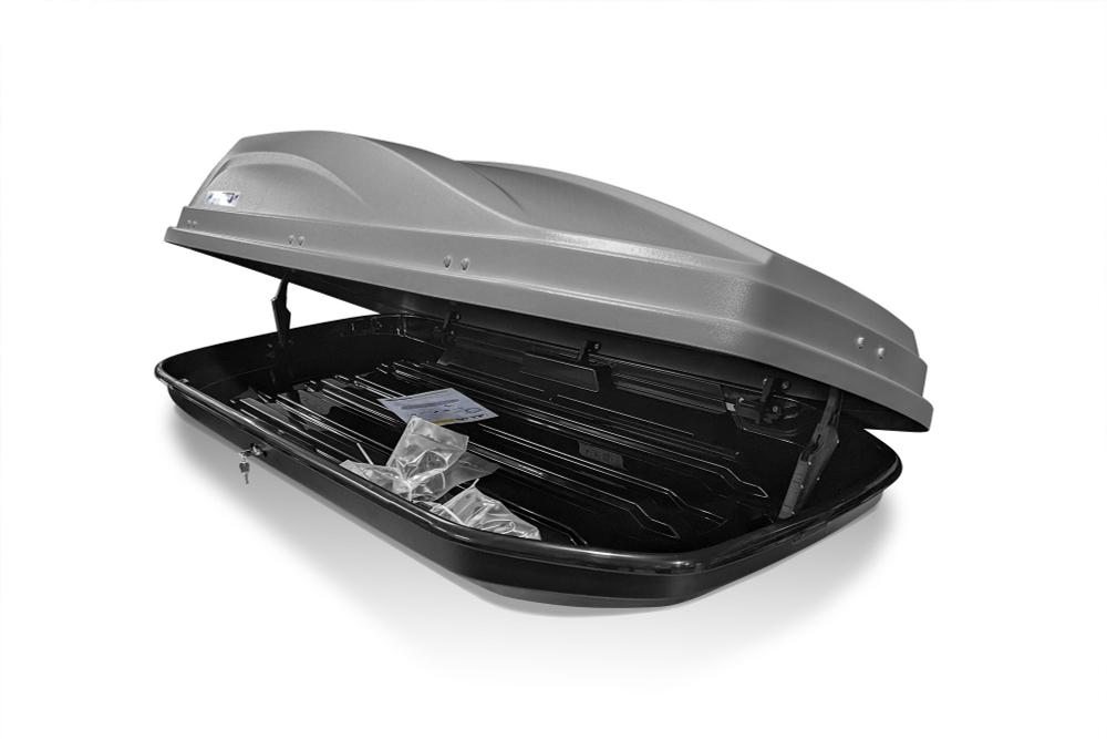 Автобокс PT Group ACTIVE M (450 л) 187х88х44 серый с двусторонним открыванием