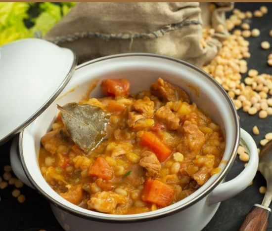 Горох с копченым мясом Кабана томлёный в печи 340г.