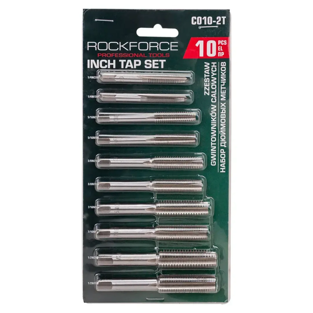 Набор метчиков, 10пр. (дюйм.) RockForce##Rock FORCE RF-C010-2T