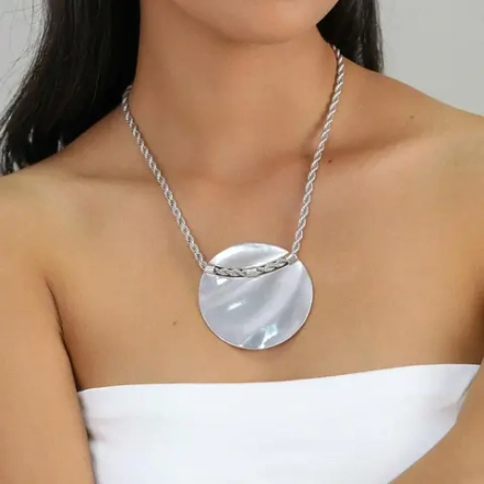 Колье ORI TAO, Couture, фактурный металл, OT24.1-15-31720 (серебристый)