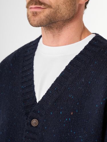 Синий кардиган крупной вязки QWE