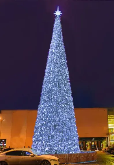 Уличная светодинамическая елка Евро-2 зеленая 8 м., каркасная, ПВХ, Green Trees (GT8EVPVCLED)