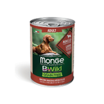 Влажный корм консервы для взрослых собак беззерновой из ягненка с тыквой и кабачками Monge Dog BWild GRAIN FREE 0,4кг