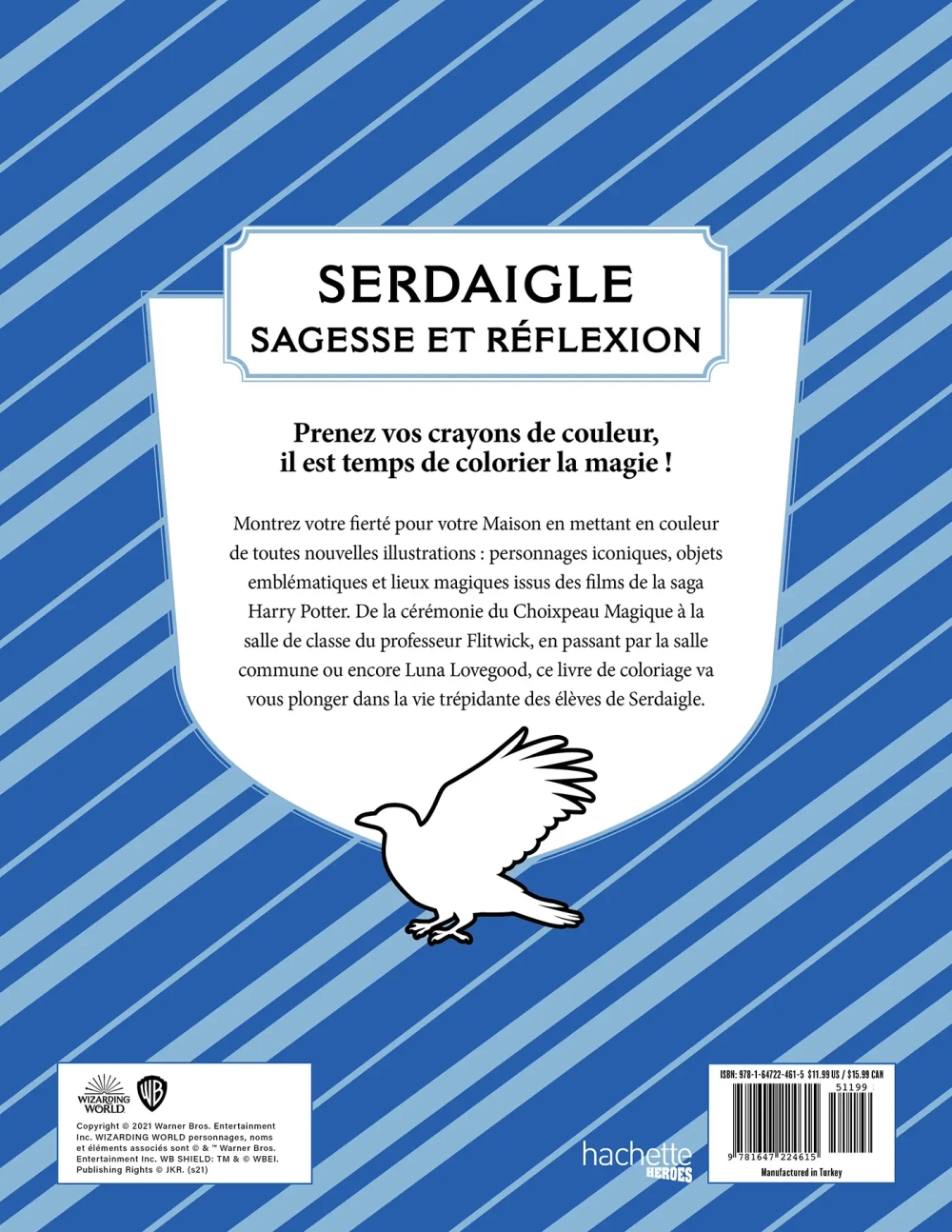 Hachette/ раскраска по номерам/ Harry Potter - Serdaigle - le livre de coloriage officiel