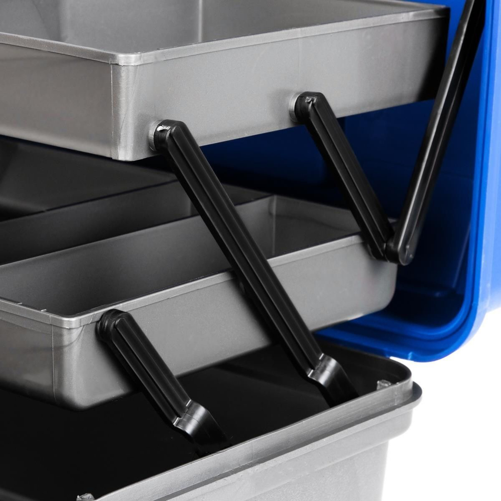 Ящик рыболовный для хранения снастей двухполочный синий