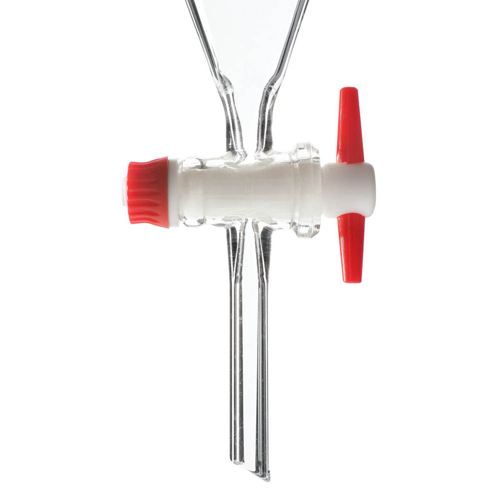 Воронка делительная грушевидная, 1000 мл, шлиф 29/32, с PTFE краном и пробкой