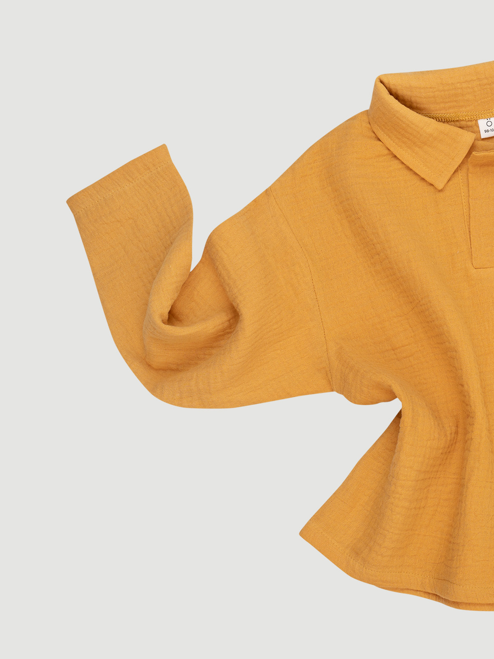 Поло оверсайз с длинным рукавом Mjölk Mustard, из муслина