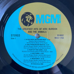 Винтажная виниловая пластинка LP Eric Burdon And The Animals, The Greatest Hits Of Eric Burdon And The Animals (США 1980)