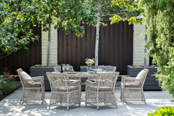 "Латте" обеденная группа плетеная, цвет бежевый