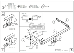 Оцинкованный фаркоп на Nissan Note 2013-2020 (без электрики), Galia N057C