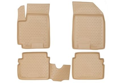 Коврики в салон CHEVROLET Aveo 2004-2012, 4 шт. (полиуретан, бежевые)