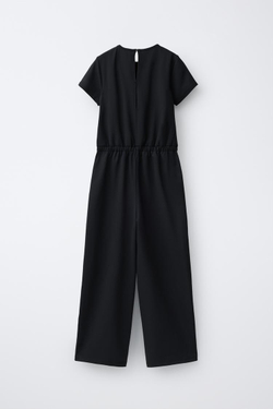 ZARA ДЛИННЫЙ КОМБИНЕЗОН С ШАРФОМ, ЧЕРНЫЙ