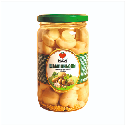 Шампиньоны маринованые целые Navi 350мл
