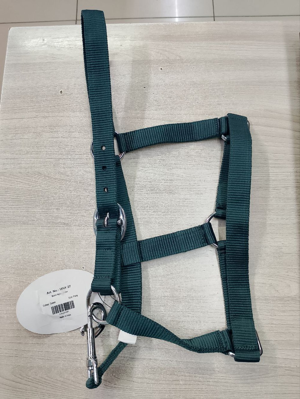 LEATHERART Недоуздок нейлоновый, зеленый, PONY