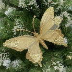 Украшение новогоднее «Бабочка - Изящный полет» 24.5*9*17 см, Шампань