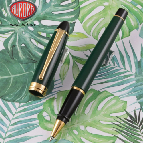 Ручка-роллер Aurora Ipsilon Resin Green GT, в подарочной коробке