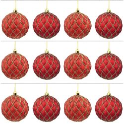 GAEM Набор из 12шт Украшение новогоднее Шар "Золотая сетка", D10 см, L43 W33 H10 см