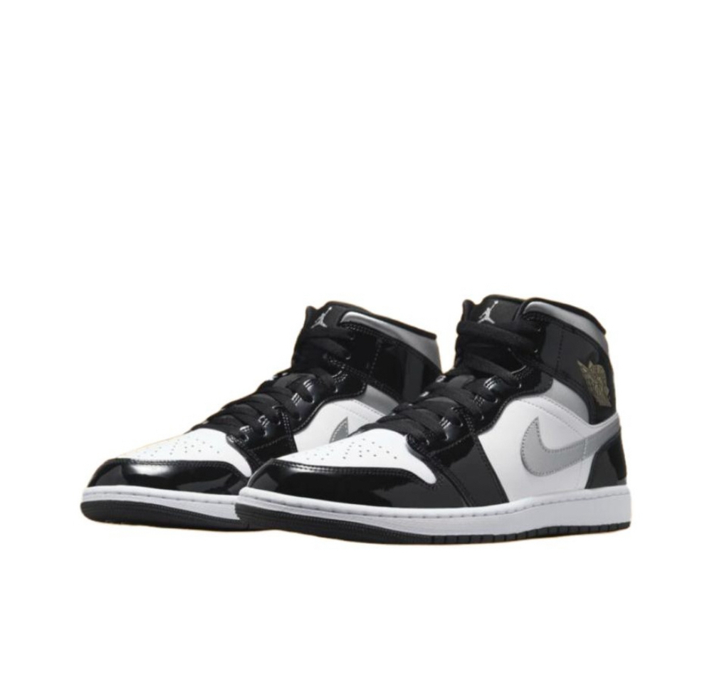 Кроссовки Air Jordan 1 Mid Patent SE Black Silver