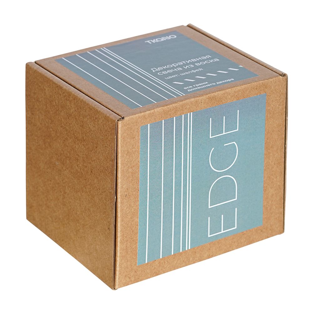 Свеча декоративная цвета шалфея из коллекции Edge, 10,5см