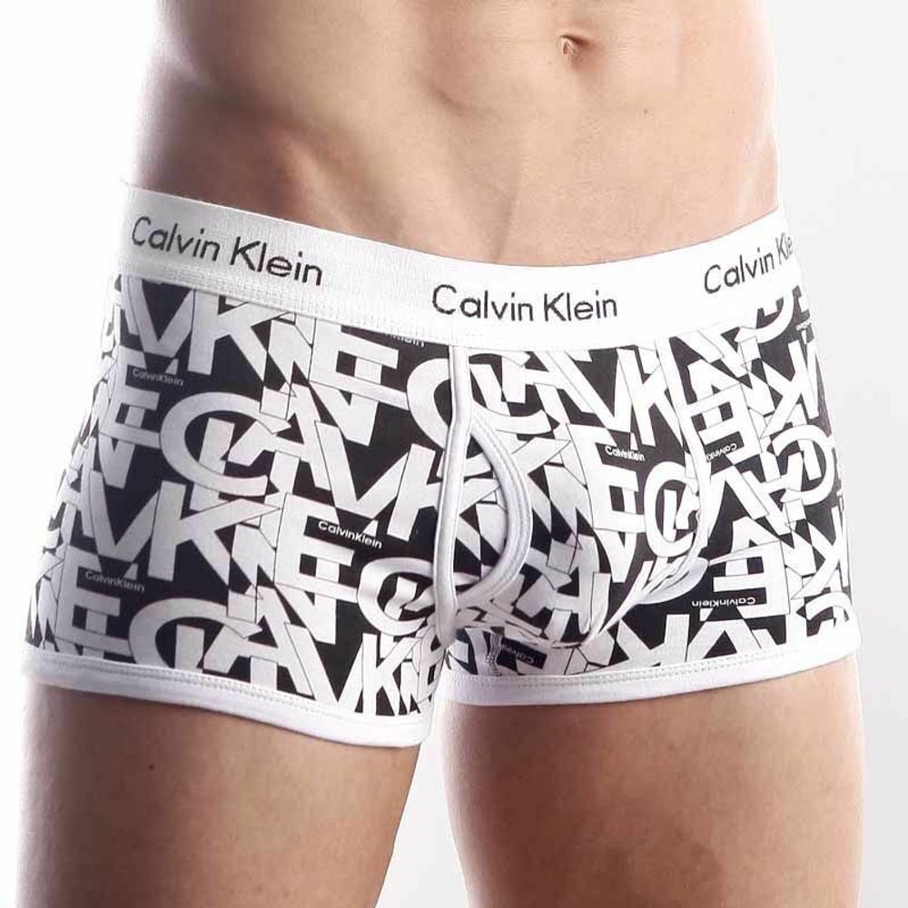 Мужские трусы хипсы Calvin Klein 365 print  CK Black Letters