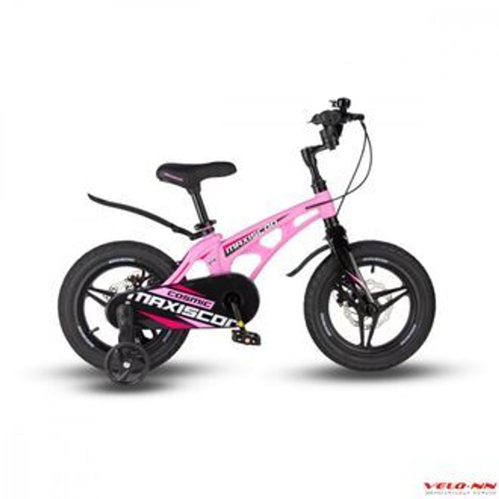 Велосипед 14" MAXISCOO Cosmic Делюкс Плюс Розовый Матовый (2024)