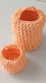 Набор вязаных корзин