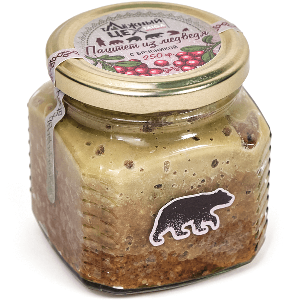 Паштет из медведя с брусникой 250г.