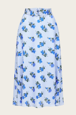 Голубая юбка-миди с цветочным принтом "Фелиция"