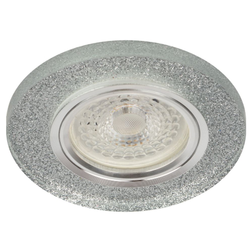 Светильник встраиваемый декоративный ЭРА DK7 CH/SHSL под лампу MR16 GU5.3 серебряный блеск/хром