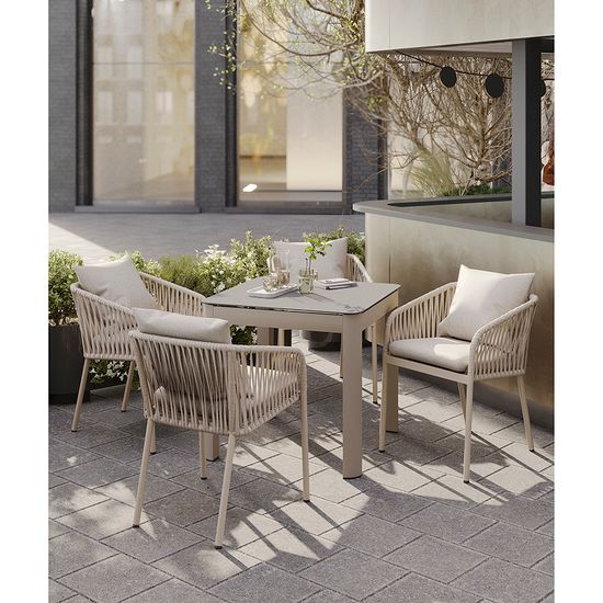 Стол обеденный leif, 80х80 см, серо-бежевый