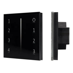 Панель Sens SMART-P17-DIM Black (230V, 4 зоны, 2.4G) (Arlight, IP20 Пластик, 5 лет) 028129