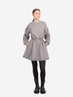 Платье мини из футера "Целина". Серое