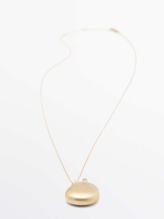 Massimo Dutti Ожерелье с металлической подвеской, золотистый