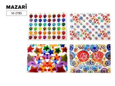 Папка-конверт с кнопкой пластиковая 21х29,7 см,4 дизайна в ассорт. FIGURES (Mazari)