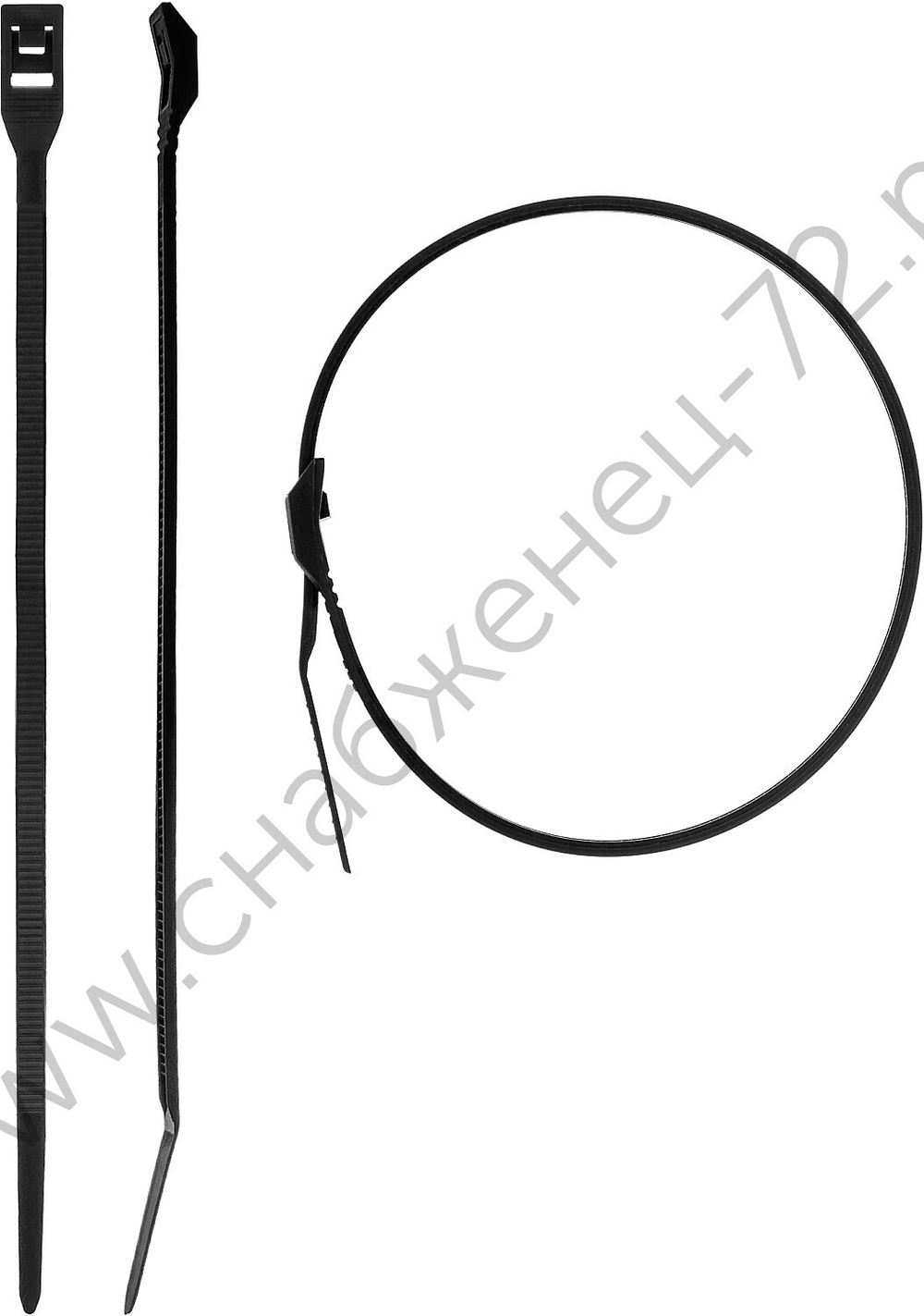 ЗУБР КОБРА 2.5 х 155 мм, нейлон РА66, кабельные стяжки с плоским замком черные, 50 шт, Профессионал (30935-25-155)