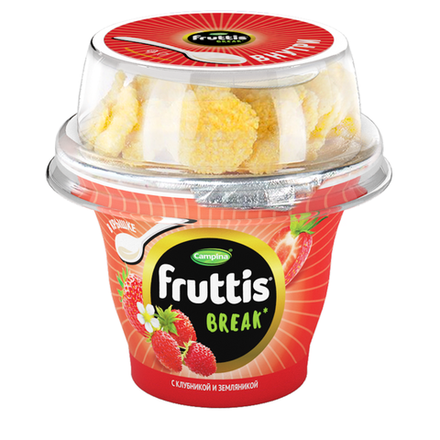 Йогурт Fruttis С клубникой и земляникой 2.5% 175 гр
