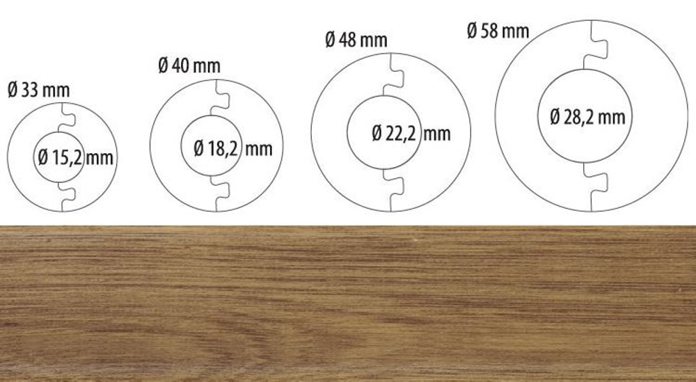 Розетта для труб 22мм "CZ" 108 Дуб замковый (пара)