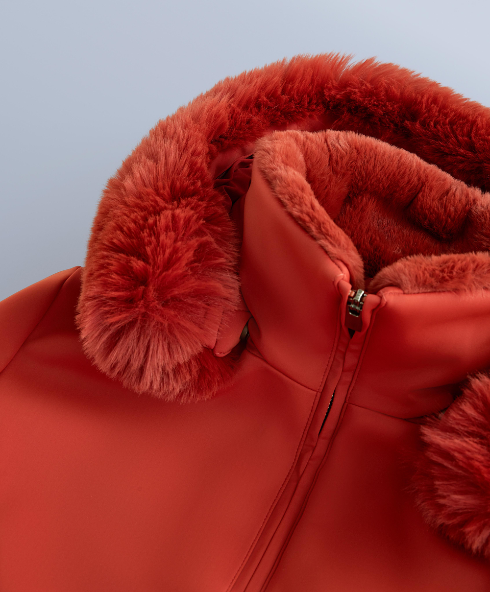 Oysho Супертонкая водонепроницаемая куртка Primaloft® SKI, ярко-оранжевый