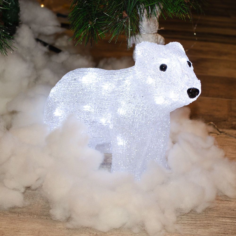 ULD-M3125-040-STA WHITE IP20 WHITE BEAR-4 Фигура светодиодная Белый медведь-4. 32x25см. 40 светодиодов. Белый свет. Провод прозрачный. TM Uniel